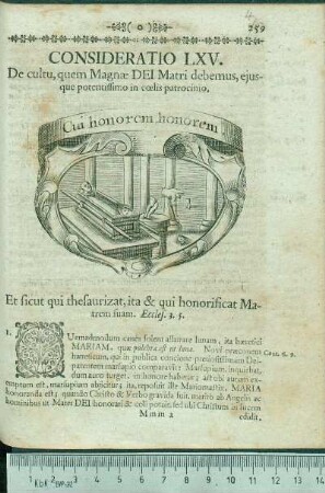 Consideratio LXV. De cultu, quem Magnæ Dei Matri debemus, ejusque potentissimo in cœlis patrocinio.