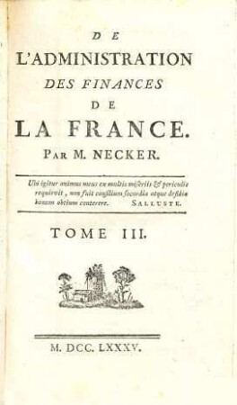 De l'administration des finances de la France, 3