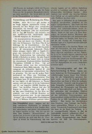 Entwicklung und Bedeutung des Kinowesens