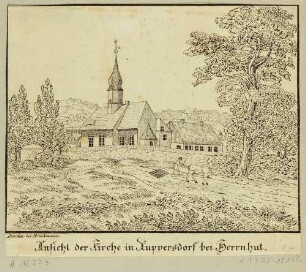 Die Kirche in Ruppersdorf (Herrnhut-Ruppersdorf) in der Oberlausitz