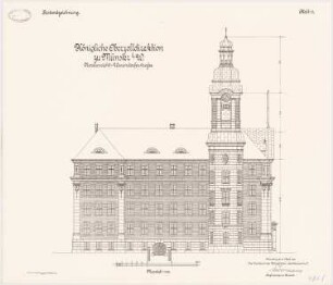 Oberzolldirektion, Münster: Aufriss Nordansicht 1:100