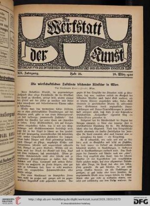 19: Die wirtschaftlichen Zustände bildender Künstler in Wien