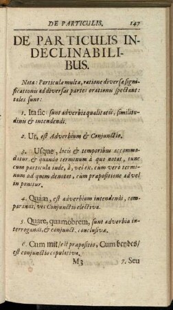 De Particulis Indeclinabilibus.