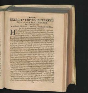 Exercitat. Iustinianea XXVII. Respondente Martino Friderico Elerdo ...