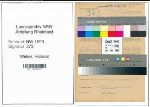 Entnazifizierung Richard Weber , geb. 12.03.1912 (Regierungsinspektor)