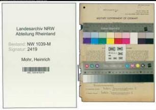 Entnazifizierung Heinrich Mohr , geb. 24.02.1903 (Baumeister)