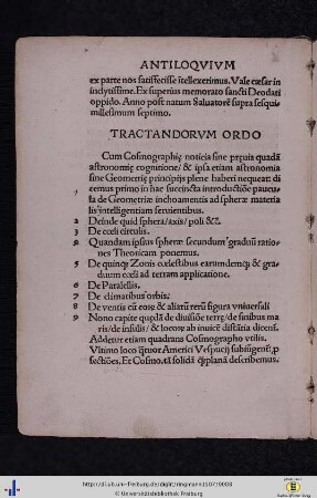 Tractandorum Ordo.