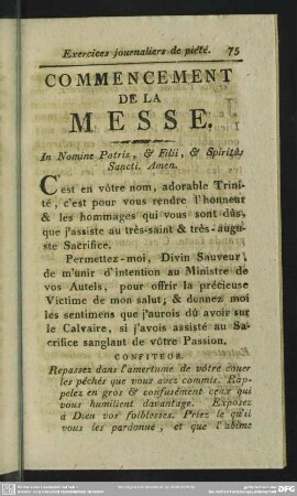 Commencement De La Messe