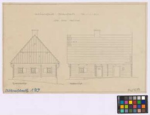 Altenstadt (Landkreis Schongau): Bauernhaus. Haupthaus (Giebel-Ansicht, Seiten-Ansicht)