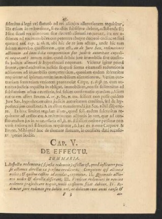Cap. V. De Effectu.