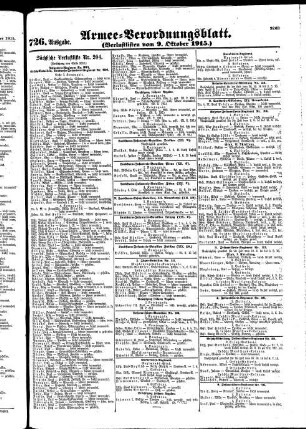 726. Ausgabe. Samstag, 9. Oktober 1915