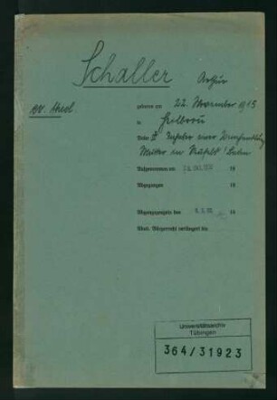 Arthur Schaller (1915 - 1986)