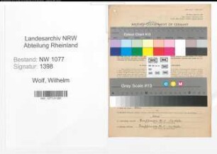 Entnazifizierung Wilhelm Wolf , geb. 08.03.1916 (Bahnpolizist)