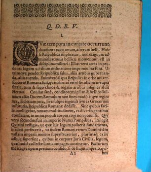 Dissertatio Politica, Qvâ Numae Imperium