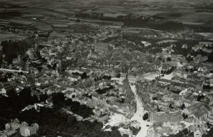 Bautzen, Stadtkern von Südosten, Luftbild-Schrägaufnahme