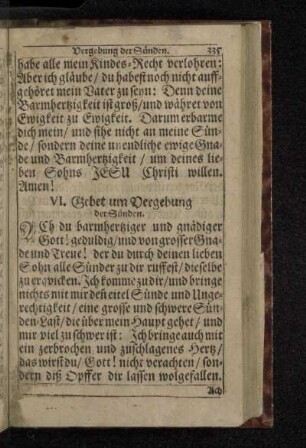 VI. Gebet um Vergebung der Sünden.