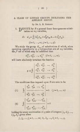 A class of linear groups including the abelian group.