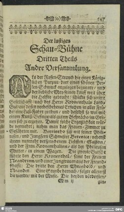 Die lustigen Schau-Bühne Dritten Theils Andre Versammlung