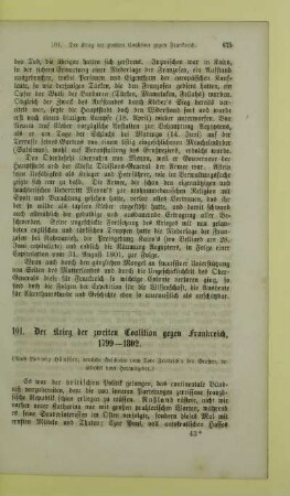 101. Der Krieg der zweiten Coalition gegen Frankreich, 1799-1802