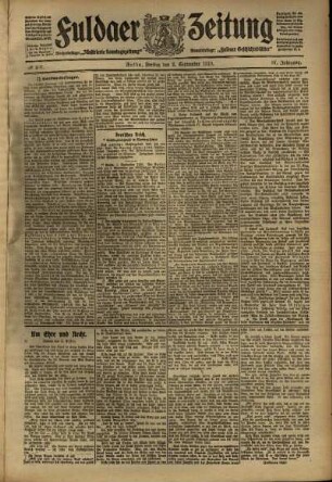 Erste Ausgabe vom Freitag, den 02. September 1910.