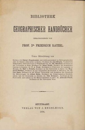 Morphologie der Erdoberfläche, 1