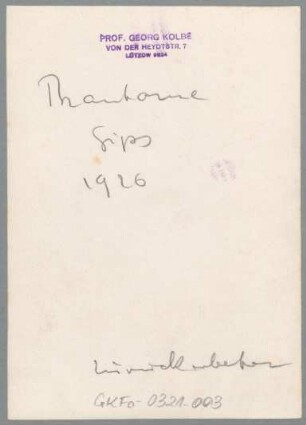 Phantom (li.) und Schwebende (re.), 1926, Gips
