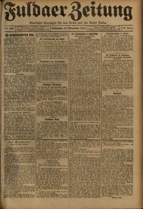 Ausgabe vom Mittwoch, den 22. November 1922.