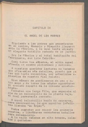 Capítulo IX - El ángel de los pobres