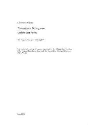 Transatlantic dialogue on Middle East policy