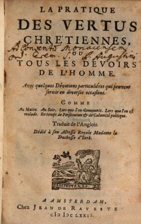 La pratique des vertus chretiennes