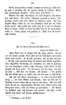 LIV. An die Frau Staatsrath Brauer.
