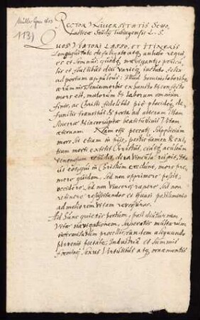Todesanzeige der Agnes, Ehefrau des Prof. der Ethik und Logik Vitus Müllerus, 1613 [Agnes Müller geb. Engelhardt verw. Voltz].