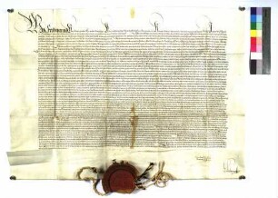 Kaiser Ferdinand I. bestätigt die von König Maximilian am 20. April 1495 bzw. Kaiser Friedrich am 19. Oktober 1468 der Stadt Bopfingen erteilten Privilegien und Freiheiten unter wörtlicher Einrückung der Urkunde König Maximilians bzw. Kaiser Friedrichs.