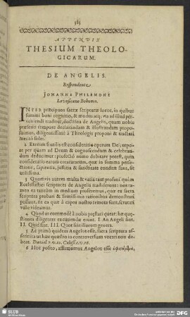 Appendix Thesium Theologicarum