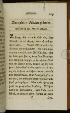 Dreyzehnte Erholungsstunde.