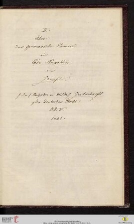 Über das germanische Element im Code Napoléon