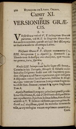 Caput XI. De Versionibus Graecis