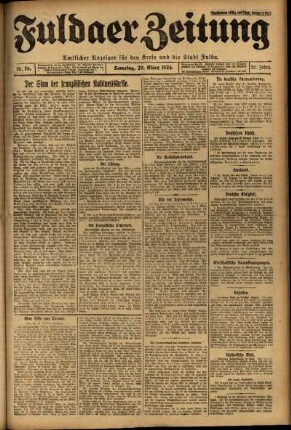Erste Ausgabe vom Samstag, den 29. März 1924.
