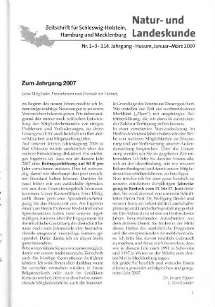 Nr. 1-3. 114. Jahrgang. Husum, Januar-März 2007.