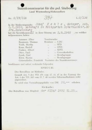 Kehle, Josef