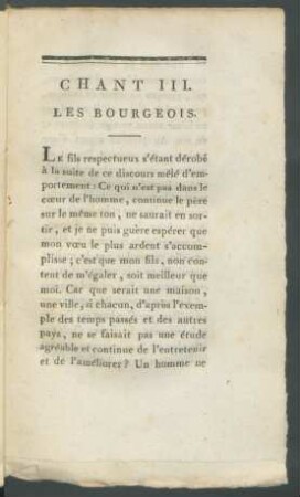 Chant III. Les Bourgeois