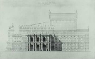 Entwurf für das Hoftheater Dresden, Seitenfront