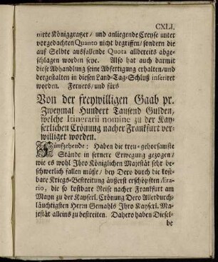 Von der freywilligen Gaab ...