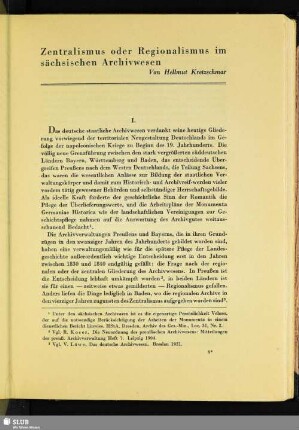 Zentralismus oder Regionalismus im sächsischen Archivwesen