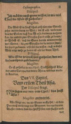 Das VII. Capitel. Vom ersten Theil Asia.