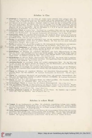 Arbeiten in Glas (Nr. 107-123)