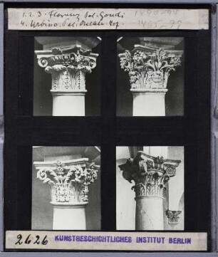 Urbino, Palazzo Ducale,Florenz, Palazzo Gondi : Kapitelle