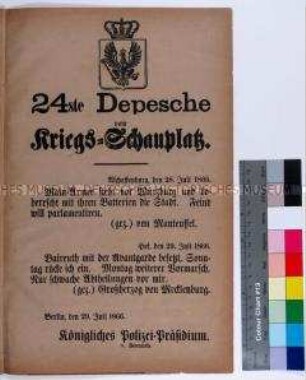 24. Depesche vom Kriegsschauplatz; Berlin, 29. Juli 1866