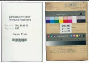 Entnazifizierung Erich Nauck , geb. 20.04.1885 (Bahnbeamter)