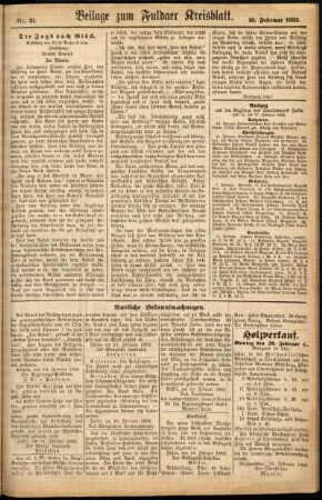 Zweite Ausgabe vom Samstag, den 18. Februar 1882.